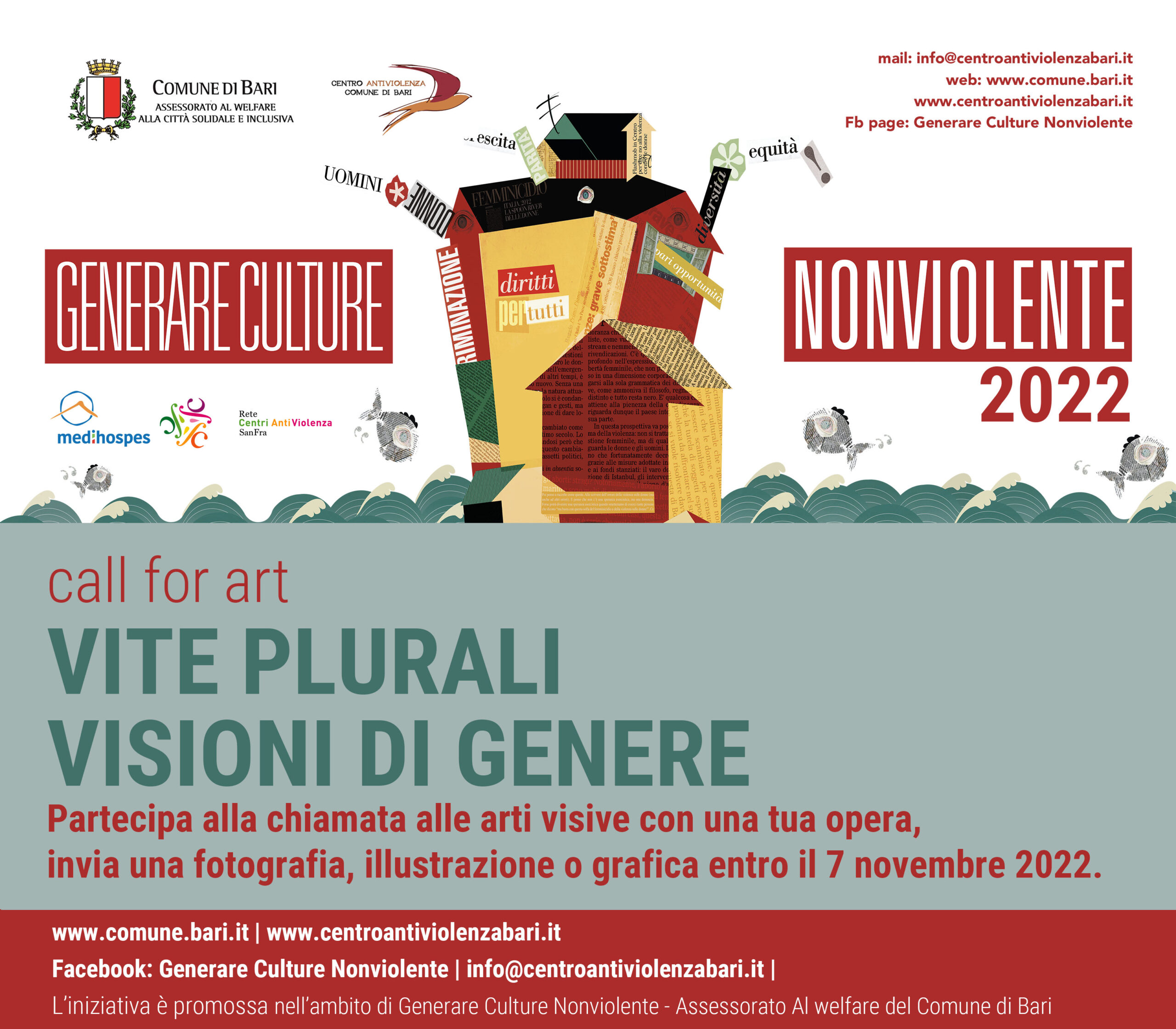 26 10 22 Generare Culture Nonviolente al via la call for art Vite Plurali. Visioni di genere locandina